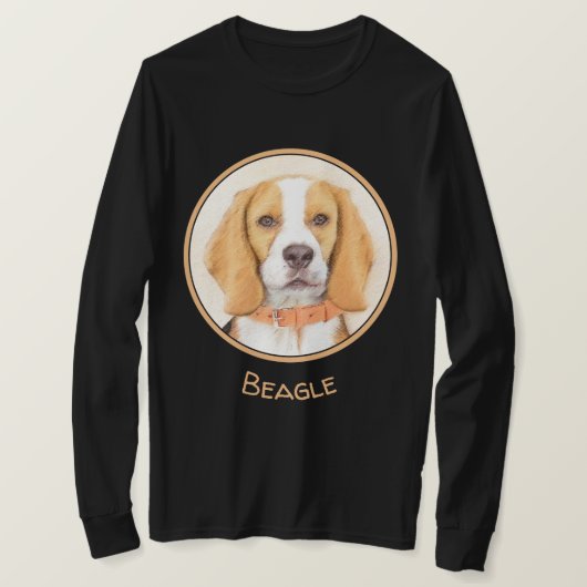 Beagle Hound Dog Malerei Original Tierart T-Shirt (Design vorne)