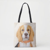 Beagle Hound Dog Malerei Original Tierart Tasche (Vorderseite)