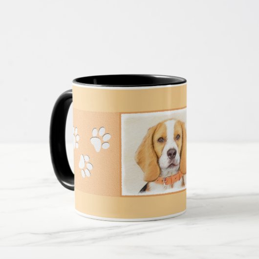 Beagle Hound Dog Malerei Original Tierart Tasse (Vorderseite Links)