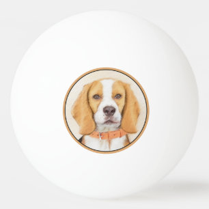 Beagle Hound Dog Malerei Original Tierart Tischtennisball