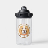 Beagle Hound Dog Malerei Original Tierart Trinkflasche (Rückseite)