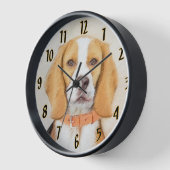 Beagle Hound Dog Malerei Original Tierart Uhr (Winkel)