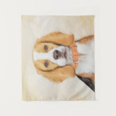 Beagle Hound Dog Malerei Original Tierart Wandteppich (Vorderseite)