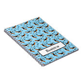 Beagle Hound Dog Paw Print Blue Notizblock (Rechte Seite)