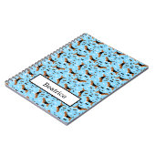 Beagle Hound Dog Paw Print Blue Notizblock (Linke Seite)