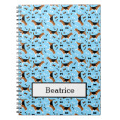 Beagle Hound Dog Paw Print Blue Notizblock (Vorderseite)