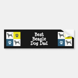 Beagle Hound Dog&Paw Y&B Grid Bester Vater Autoaufkleber