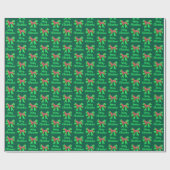 Beagle Hound Frohe Weihnachtshund & Bow Green Geschenkpapier (Flach)