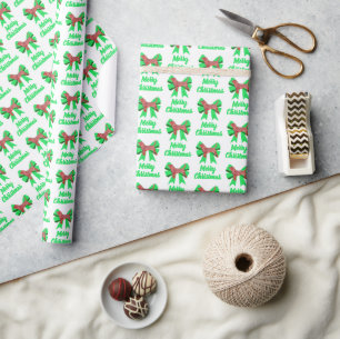 Beagle Hound Frohe Weihnachtshund & Bow White Geschenkpapier