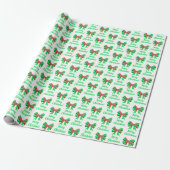 Beagle Hound Frohe Weihnachtshund & Bow White Geschenkpapier (Ungerollt)