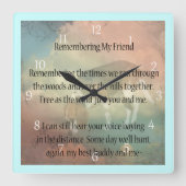 Beagle-Hound-Haustier-Uhr Quadratische Wanduhr (Vorderseite)