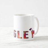 Beagle Hound Hund farbenfrohe grafische Multi-Tass Kaffeetasse (VorderseiteRechts)