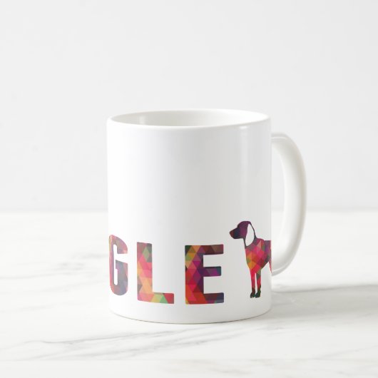 Beagle Hound Hund farbenfrohe grafische Multi-Tass Kaffeetasse (VorderseiteRechts)