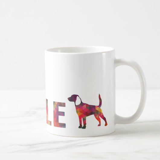 Beagle Hound Hund farbenfrohe grafische Multi-Tass Kaffeetasse (Rechts)