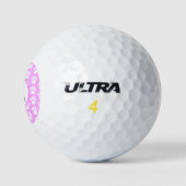 Beagle Hound Hund Silhouette Paw Pink PY&B Golfball (Logo)