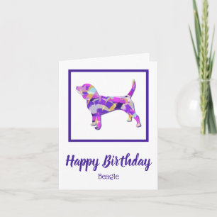 Beagle Hound Hund Silhouette PPY&B Geburtstag Karte