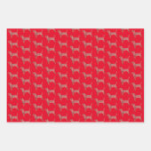 Beagle Hound Hund Silhouette Red Merry Woofmas Geschenkpapier Set (Vorderseite 3)