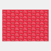 Beagle Hound Hund Silhouette Red Merry Woofmas Geschenkpapier Set (Vorderseite)
