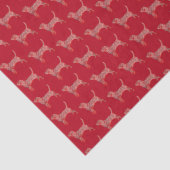 Beagle Hound Hund Weihnachts-Silhouette Rot Seidenpapier (Detail)