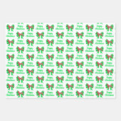 Beagle Hound Weihnachtshund & Green Bow Geschenkpapier Set (Vorderseite 3)