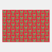 Beagle Hound Weihnachtshund & Green Bow Geschenkpapier Set (Vorderseite)