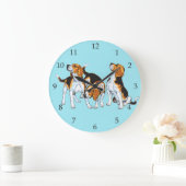 Beagle Hounds Große Wanduhr (Zuhause)
