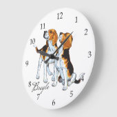Beagle Hounds Große Wanduhr (Winkel)
