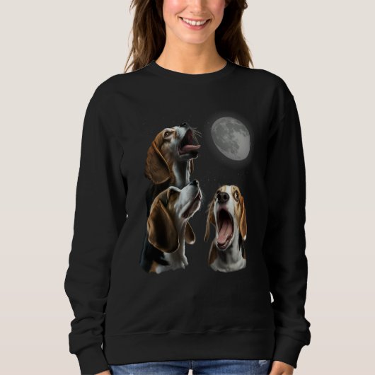 Beagle Howling At Moon for Mom & Dad Sweatshirt (Vorderseite)