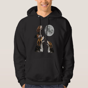 Beagle Howling auf dem Mond Niedlicher Beagle Hoodie