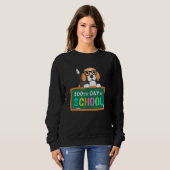 Beagle Hund 100. Schullehrer Schultag Sweatshirt (Vorne ganz)