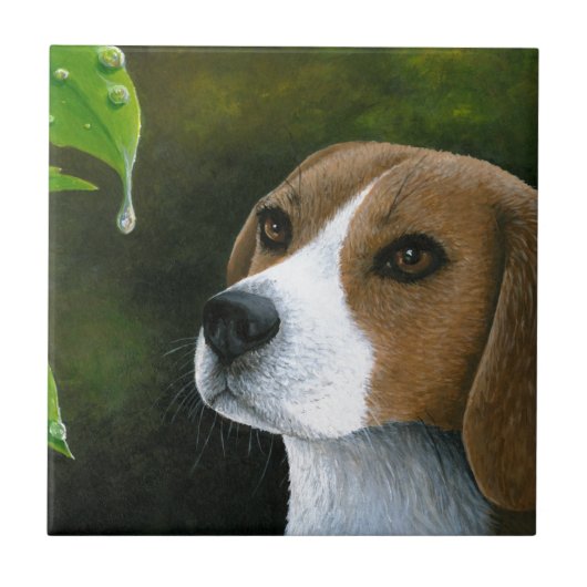 Beagle Hund 116 Fliese (Vorderseite)