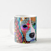 Beagle Hund 161 Multicolor-Muster Kaffeetasse (Vorderseite Links)