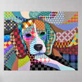 Beagle Hund 161 Multicolor-Muster Poster (Vorne)