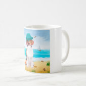 Beagle-Hund am Strand Kaffeetasse (VorderseiteRechts)