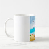 Beagle-Hund am Strand Kaffeetasse (Links)