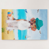 Beagle-Hund am Strand Puzzle (Horizontal)