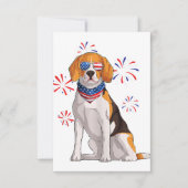 Beagle-Hund Amerikanisch-usa-Fahne Männer Beagle-L Dankeskarte (Vorderseite)