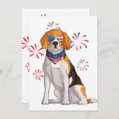 Beagle-Hund Amerikanisch-usa-Fahne Männer Beagle-L Einladung (Vorne/Hinten)
