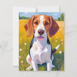 Beagle-Hund Aquarell Haustiermalerei Dankeskarte