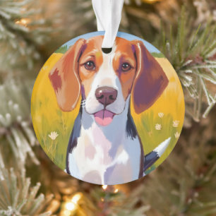 Beagle-Hund-Aquarell-Haustiermalerei Ornament