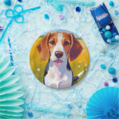 Beagle-Hund Aquarell Haustiermalerei Pappteller (Party)