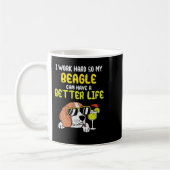 Beagle Hund arbeiten harter Beagle Besseres Leben  Kaffeetasse (Links)