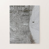 Beagle Hund auf einem Schneeweg Design Jigsaw Puzz Puzzle (Vertikal)
