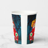 Beagle Hund Autofahren Auto Beängstigend Halloween Pappbecher (Rechts)