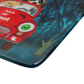 Beagle Hund Autofahren Auto Beängstigend Halloween Schneidebrett (Ecke)