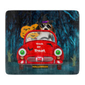Beagle Hund Autofahren Auto Beängstigend Halloween Schneidebrett (Vorderseite)