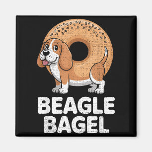 Beagle-Hund-Bagel-Brot-Wortspiel Lustige Tiere Män Magnet