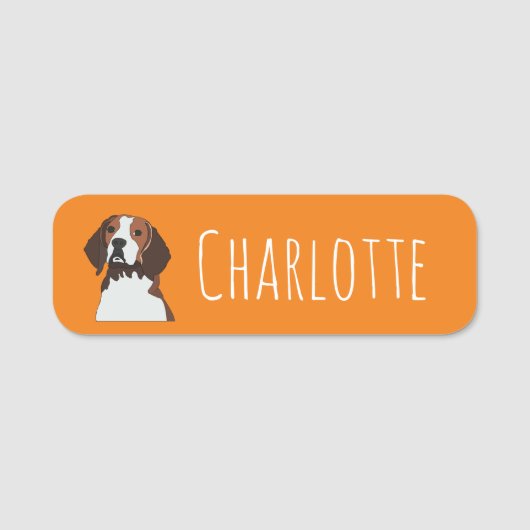 Beagle Hund Beagle  Namensschild (Vorderseite)
