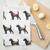 Beagle Hund Breed Boho Silhouette Geschirrtuch (Viertel Falte)