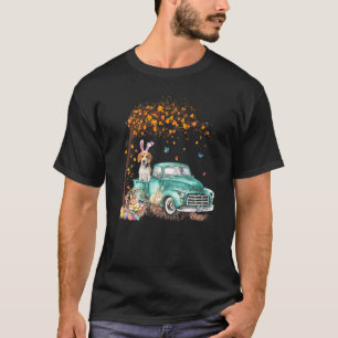 Beagle Hund Bunny Truck Hippie Hunt Egg Tree Easte T-Shirt
